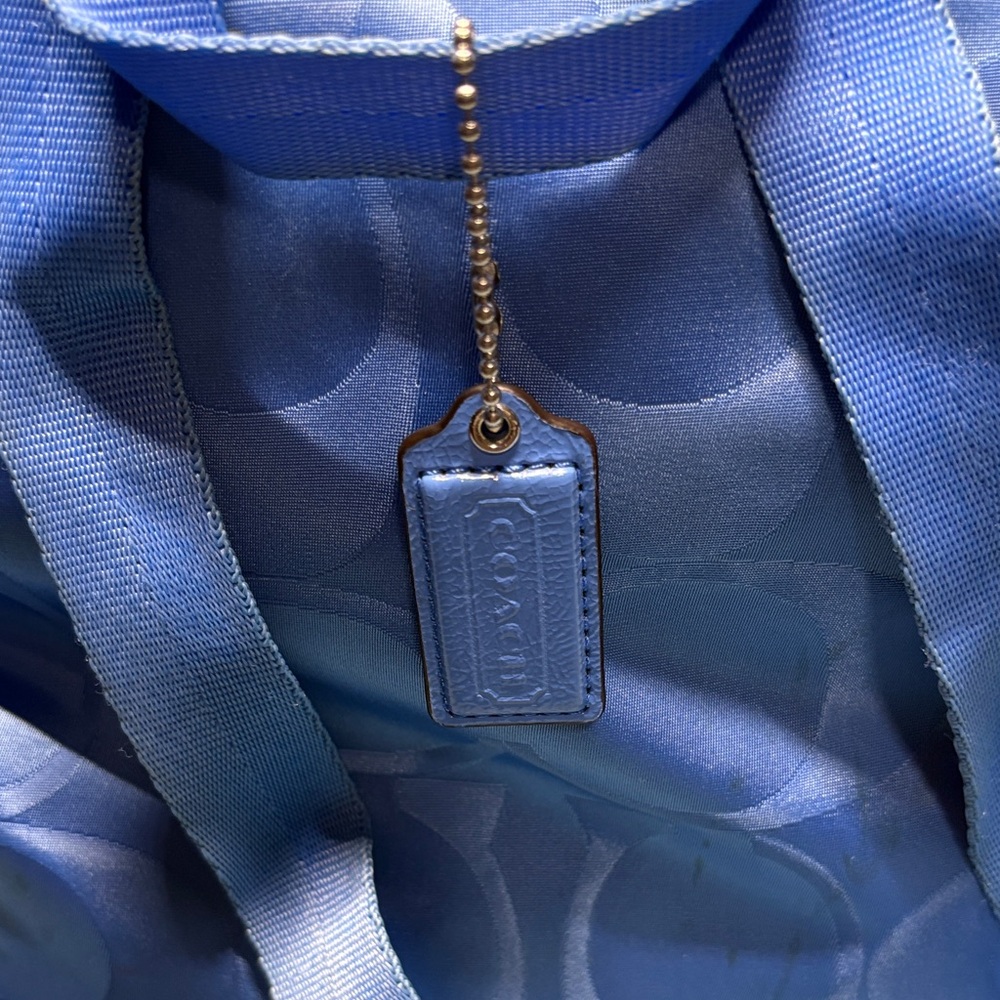 COACH Signature Optic Nylon Drawstring Backpack – Periwinkle Blue (A1360-F77350) - Picture 4 of 14